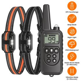 Dog Training Collar with Remote Rechargeable Dog Training Collar IP68 Waterproof with 4 Training Modes 3 Channels for Medium and Small Dogs (Type: Black_2Collar)