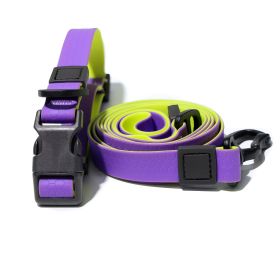 Waterproof Wear-Resistant & Tear-Proof Two-color honeycomb embossed traction rope set  Anti-Slip Buckle Easy-to-Clean 4.92FT Adjustable Length Be (Color: Purple-yellow, size: 2.5cm*150cm)